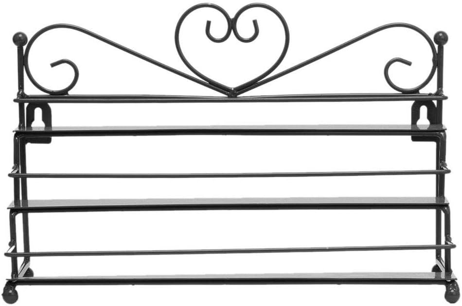 Black Metal Nail Polish Wall Rack Organizer Holds,Mounted 3 Shelf Nail ...