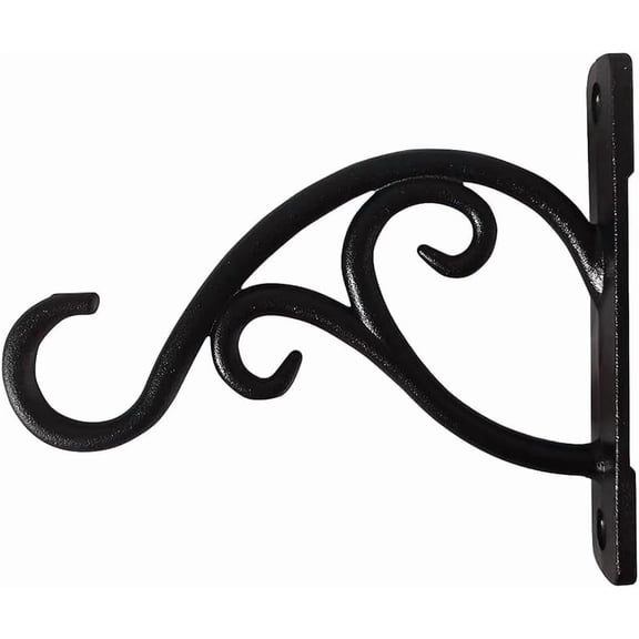 Black Metal Outdoor Hanging Brackets, 5.9 Inch, Heavy Duty, Modern Rustic Style, Wall Mount, 1 Count