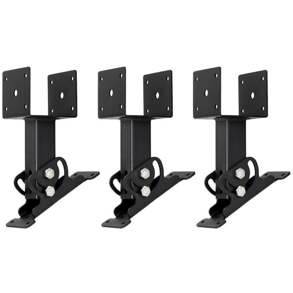 Black Metal Pergola Roof Riser Brackets, 3-Piece Adjustable Saddle Kits for DIY Patio Covers, Gazebo Construction, and Outdoor Shade Solutions