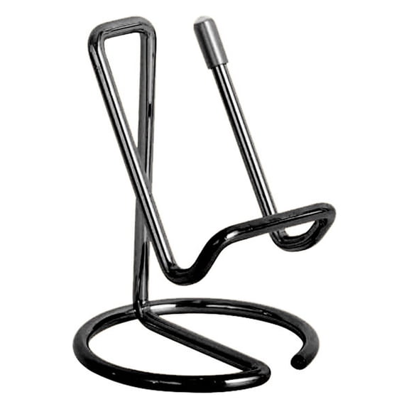 Black Metal Phone Stand and Desktop Business Card Holder, Modern Desk Organizer for Office, Meeting Room, Reception, and Professional Workspace Display