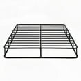 thumbnail image 1 of Black Metal Queen Mattress Foundation, 8.5 Inch High, 12 Slat Support, Textured Fabric Cover, 1 of 10