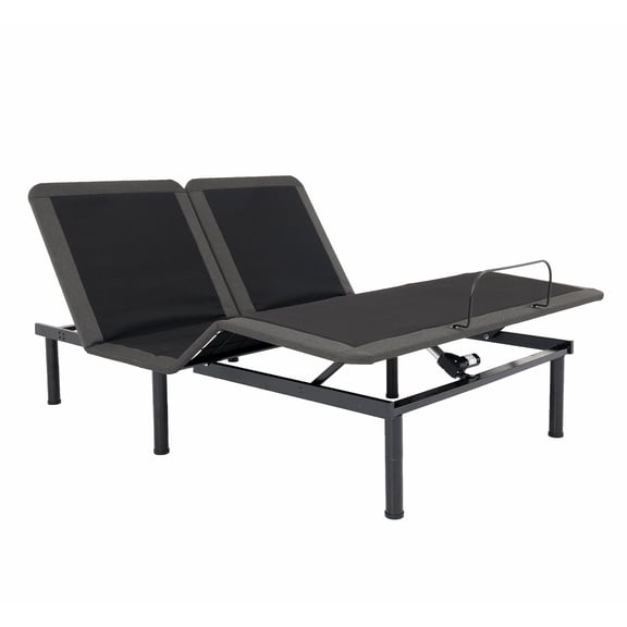 Black Metal Queen Size Flex Head Quick Assembly Adjustable Bed Frame with Voice Activated Controls with 750 Lb Capacity