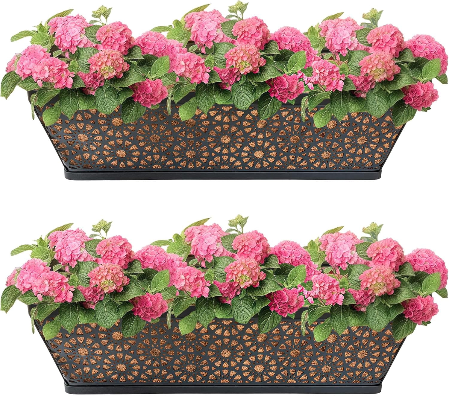 Black Metal Railing Planter Window Box (2 Pack, 30 Inch) Horse Trough ...