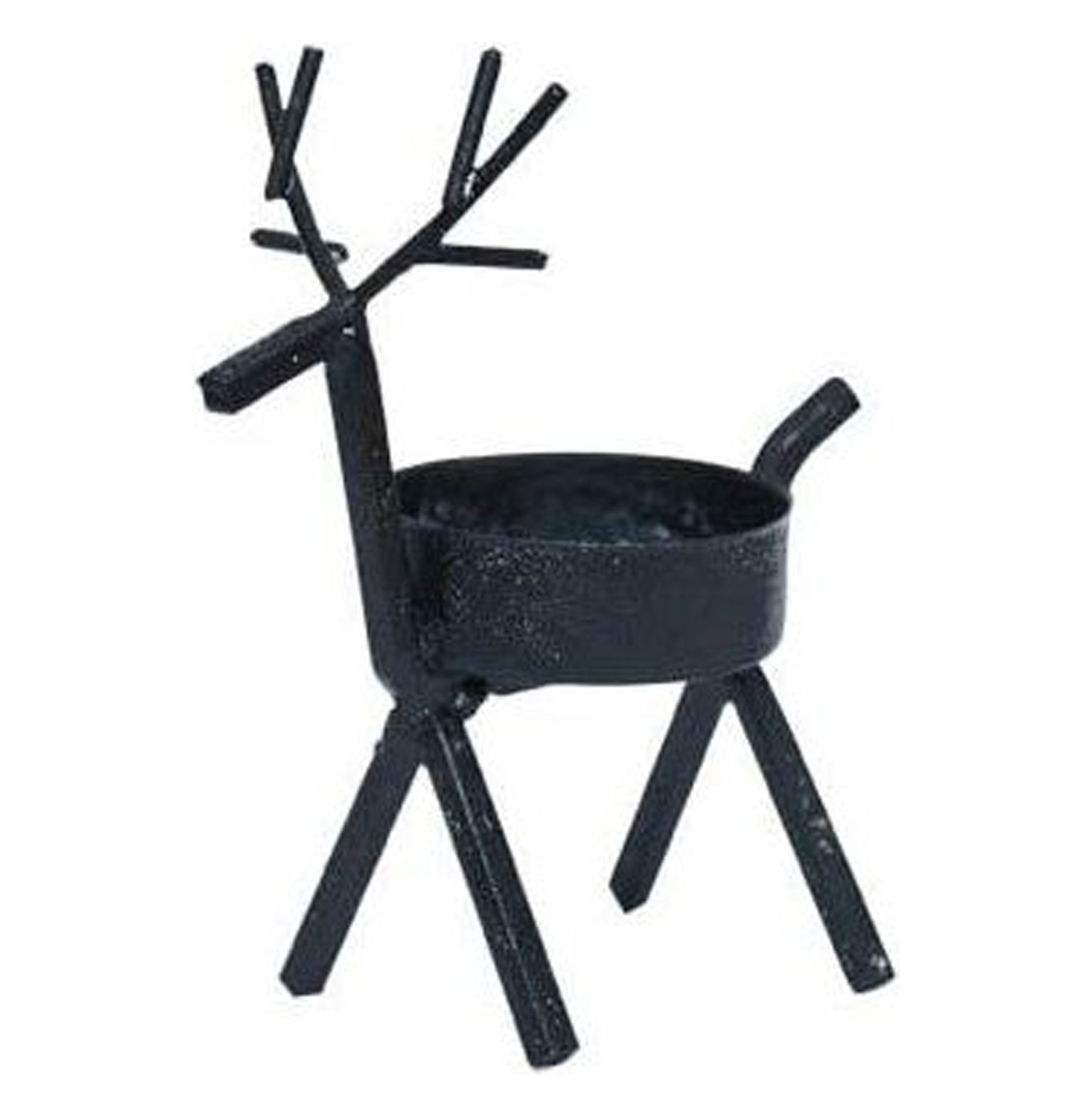 Black Metal Reindeer Tealight Candle Holder Country Primitive Christmas