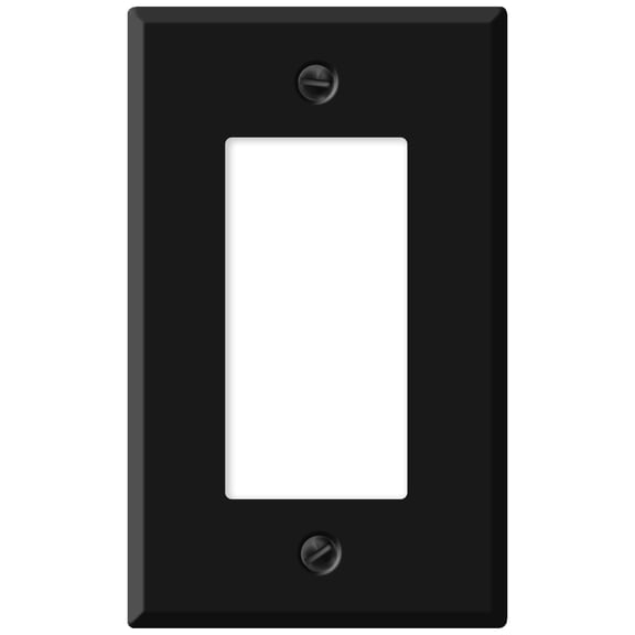 Black Metal Rocker Switch Wall Plate, Black Outlet Cover, 1-Gang Standard Size, 4.5" x 2.76", Matte Black Covers for GFCI Rocker Switches, Made In USA, Corrosion Resistant, Matching Screws