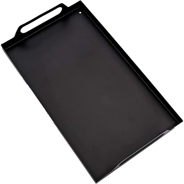 Black Metal Serving Tray With Handles For Coffee Table, Living Room