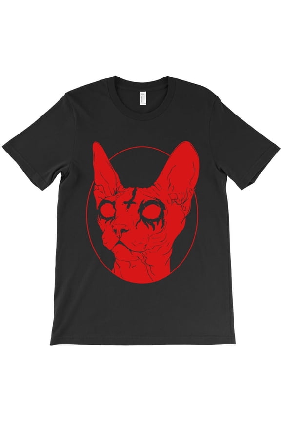 Black Metal Sphynx Cat, Funny Music Parody Graphic Tee, Hairless - Relaxed Look, H49397 Unisex T-Shirt, Up to 5XL Available