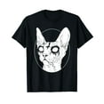 thumbnail image 1 of Black Metal Sphynx Cat I Goth and Death Metal Black T-Shirt, 1 of 5