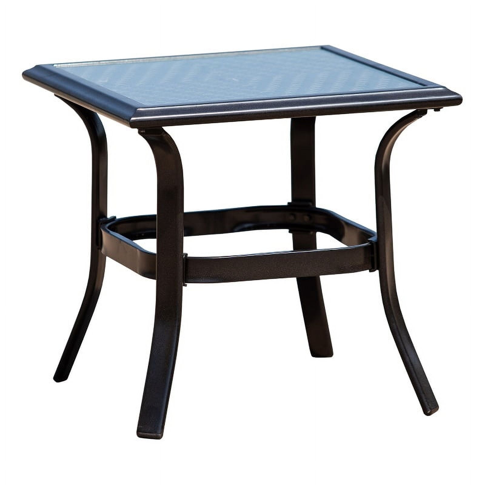 Black Metal Square Patio Furniture Outdoor Side Table Coner Table