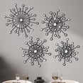 thumbnail image 1 of Black Metal Starburst Wall Sculpture Set of 4 Home Decor Accent, 1 of 6