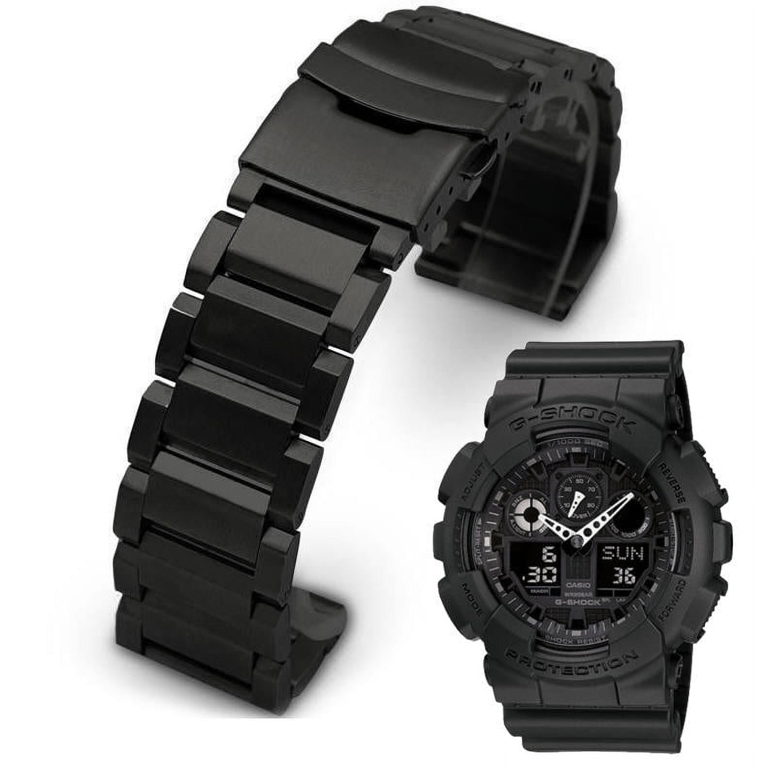 gebaar Is Doe mijn best Black Metal Steel Replacement Band Fits Casio G-Shock Watch GA100 GA-100  #5002 - Walmart.com