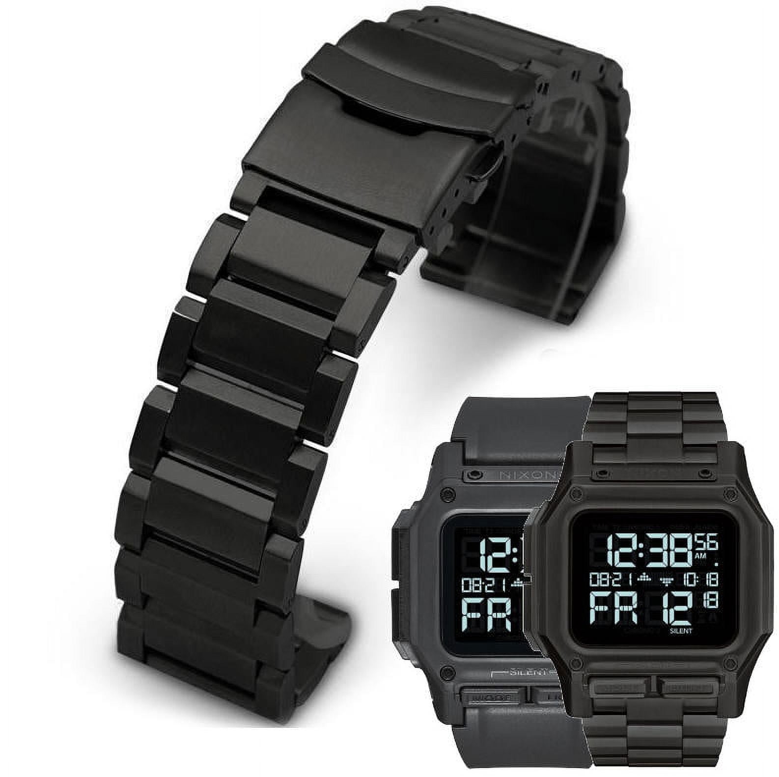 Black Metal Steel Replacement Watch Band Fits Nixon Regulus SS