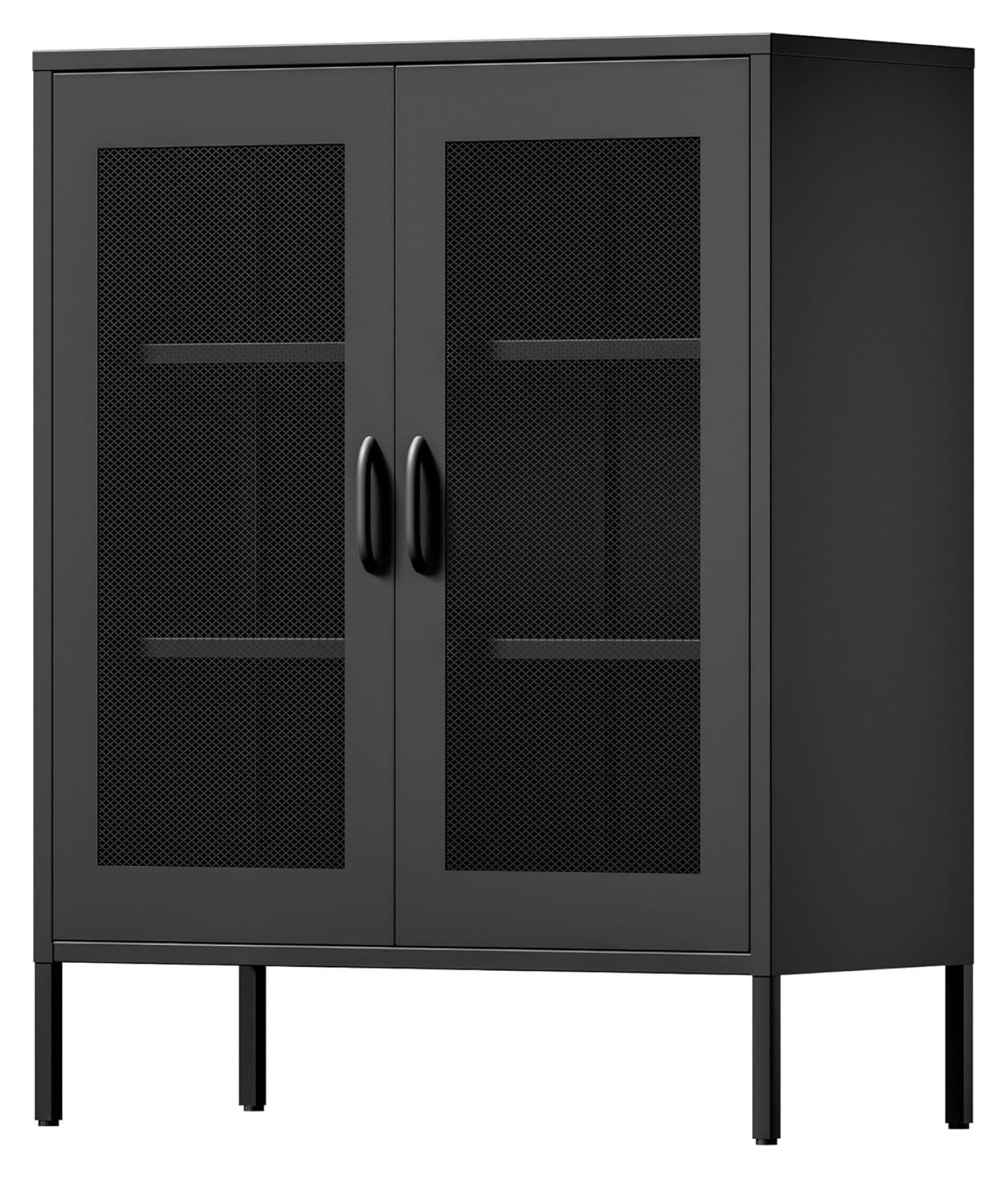 Black Metal Storage with Mesh Doors, Office Metal Locker