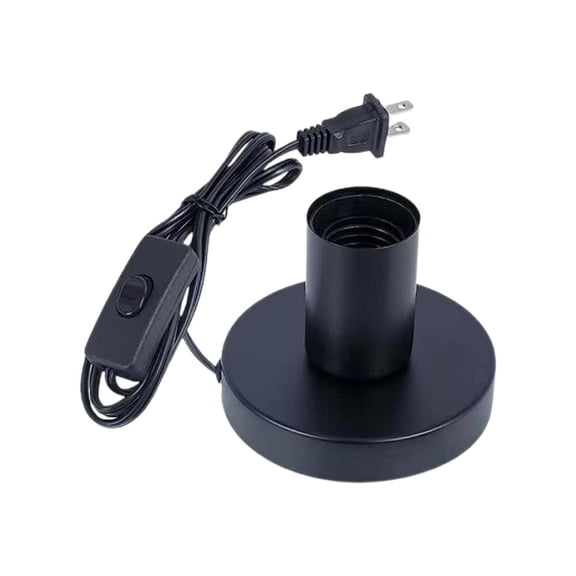 Black Metal Table Lamp Lampshade Geometric Base Living Room Light Hot K0