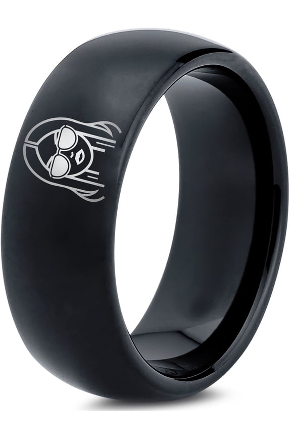 Gamer Tungsten Mens Rings Black Groomsmen Gifts Sister 40th Birthday Gift Unique Wedding Ring