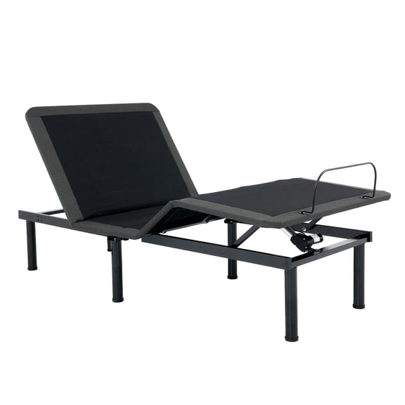 Black Metal Twin XL Size Quick Assembly Adjustable Bed Frame with Voice Activated Controls with 750 Lb Capacity
