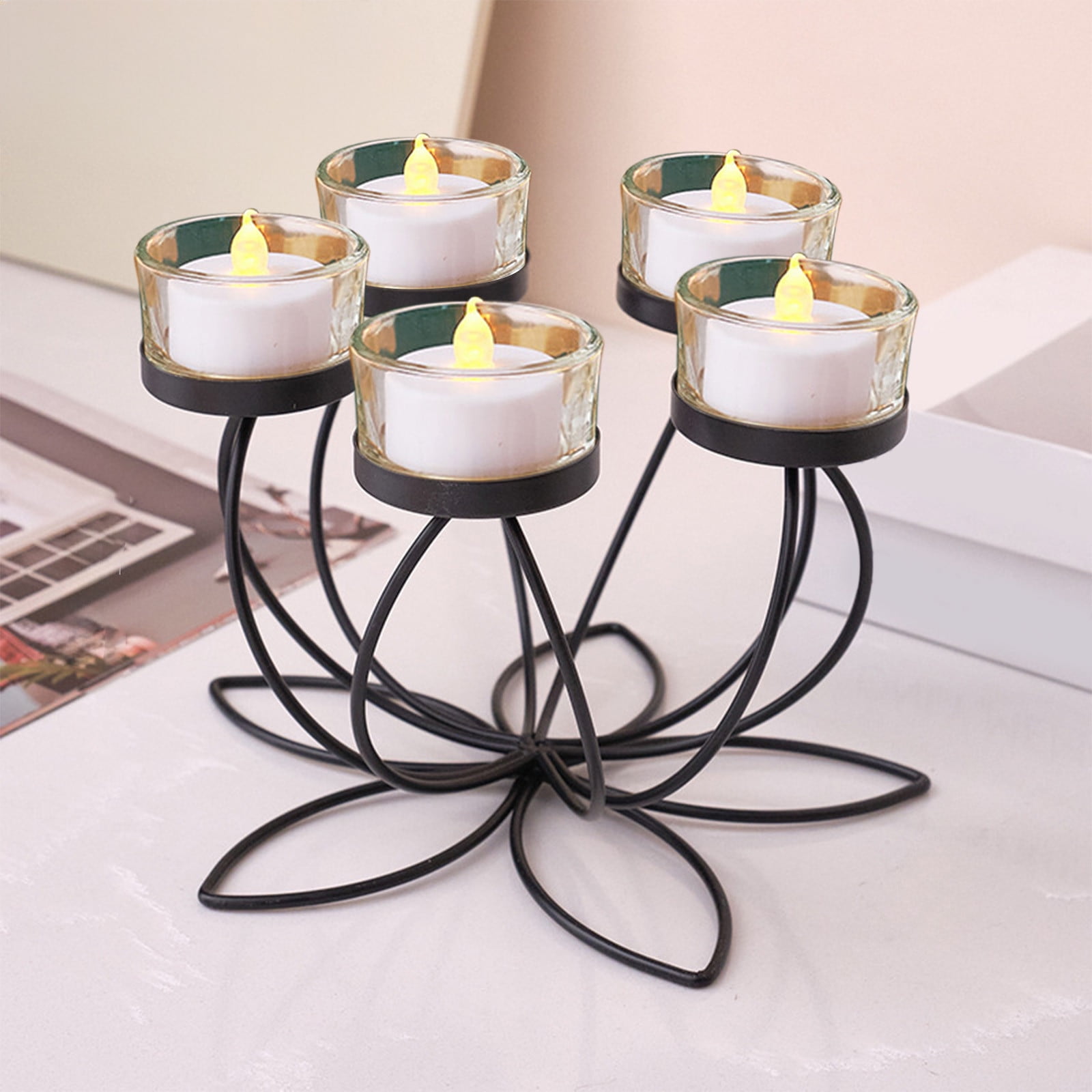 European Wedding Candlestick – 45" Silver Metal Diamond Holder, Set Of 4
