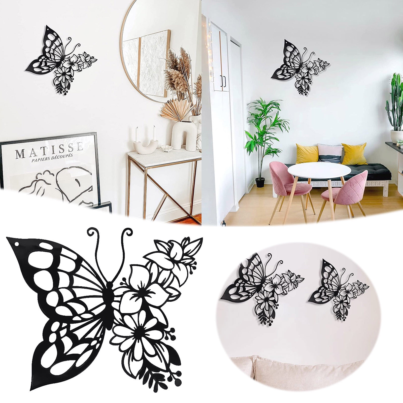 Black Metal Wall Art Wall Decorative Wall Sculpture Wall Hanging Steel