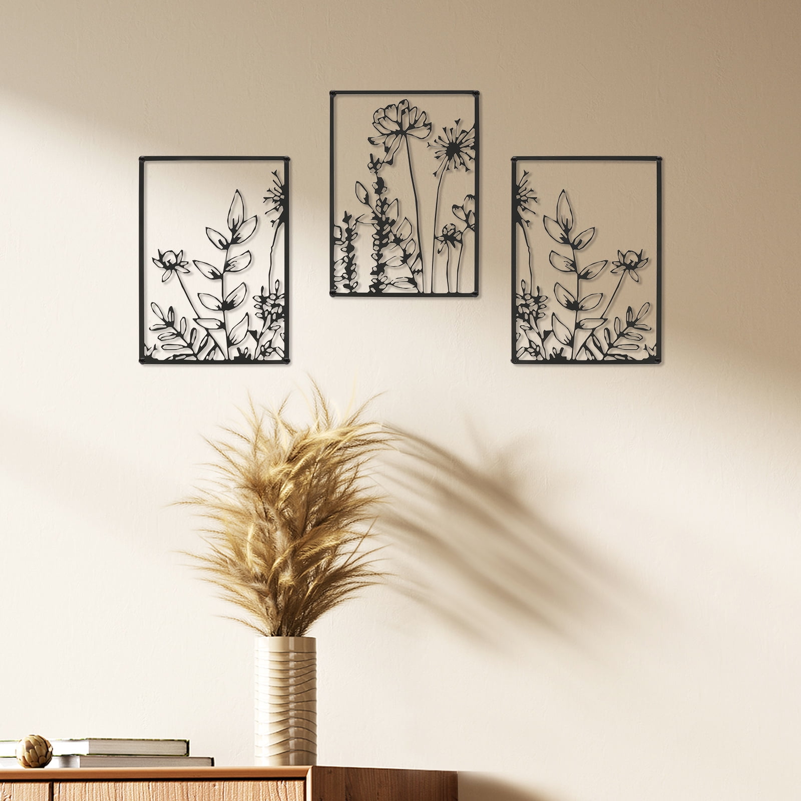 Picture Idea: Black Metal Wall Art Kit Solid Easy To Install Minimalist