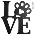 thumbnail image 1 of Black Metal Wall Decor, Love with Paw Print, Metal Wall Art for Dog Lover, 12 inch Laser Cut Rustic Black Metal Dog Lovers Gifts, 1 of 9