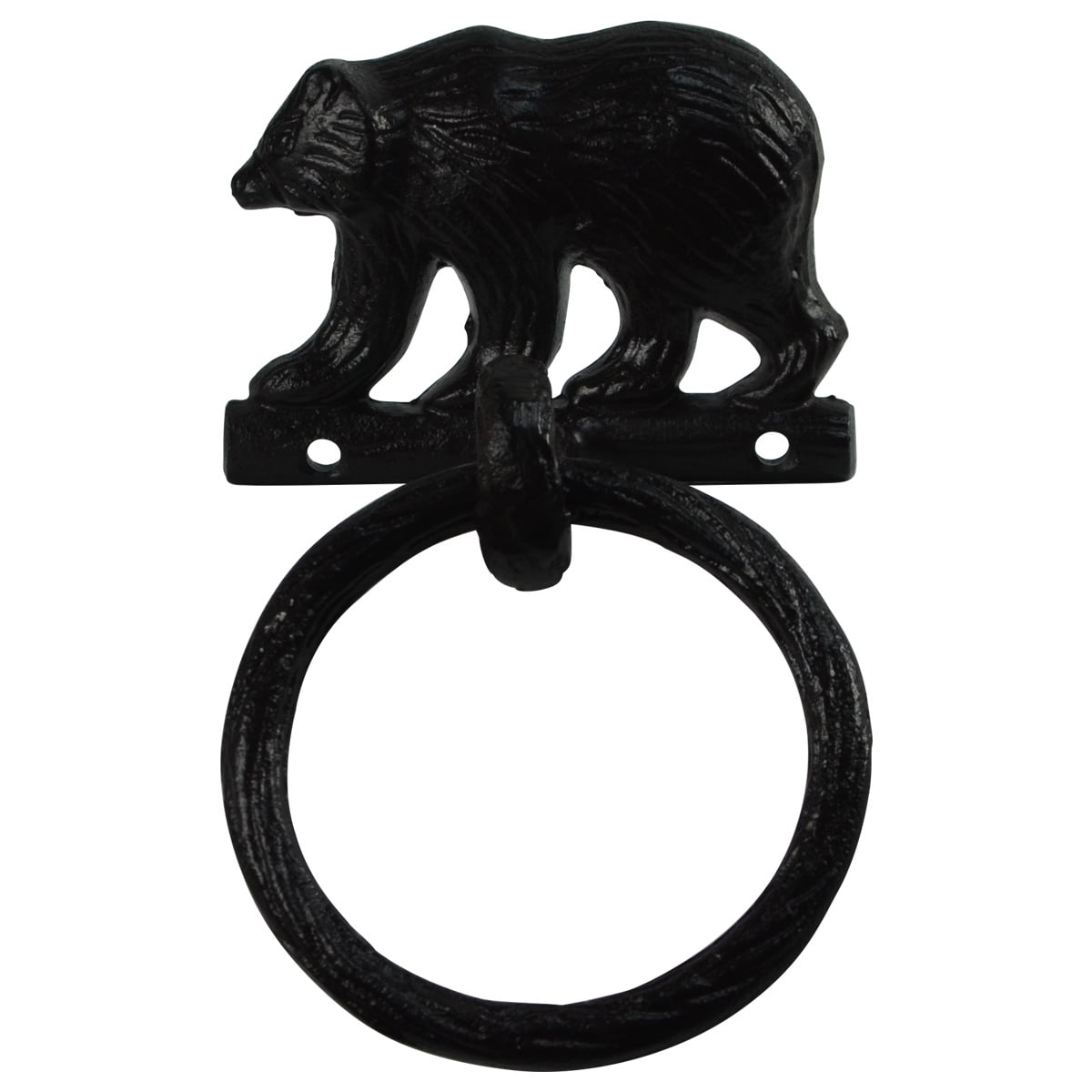 Black Iron Bear Wall Mounted Towel Ring