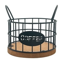 Black Metal Wire Coffee Capsule Storage Basket, Organizer Holder For Nespresso Pods, Kitchen Countertop Display Rack, Simple And Stylish Design