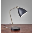 thumbnail image 1 of Black Metal and Antique Brass Adjustable USB Port Desk Lamp, 1 of 3