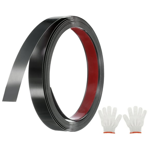 Black Metalized Brushed Finish Molding Trim, Peel and Stick Stainless Steel, Flexible Self-Adhesive Metal Trim for Wall, Mirror Edging (16.4ft x 0.79")
