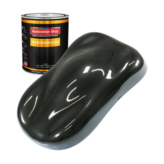 Black Metallic 1 Quart URETHANE BASECOAT Car Auto Body Paint