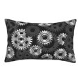 Black Metallic Gear Pattern Toddler Pillowcases 14" x 20" Soft