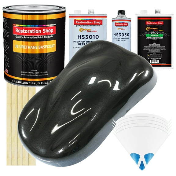 Black Metallic Premium Gallon Kit URETHANE BASECOAT Car Auto Body Paint Kit
