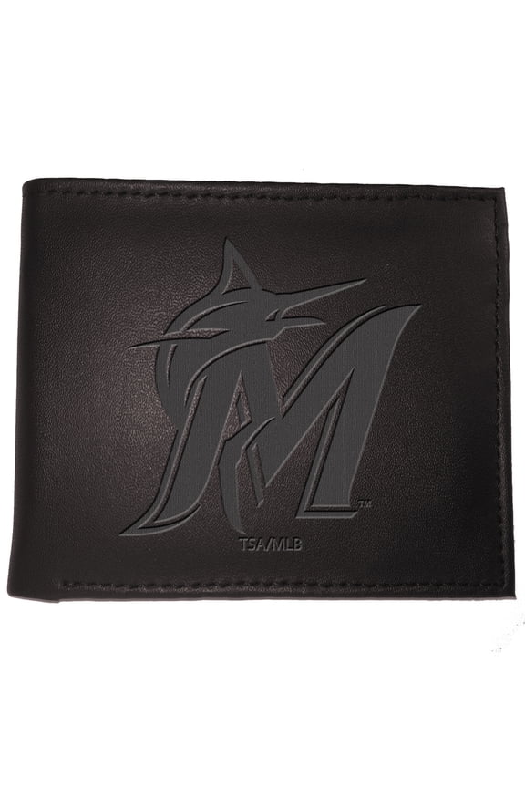 Black Miami Marlins Hybrid Bi-Fold Wallet