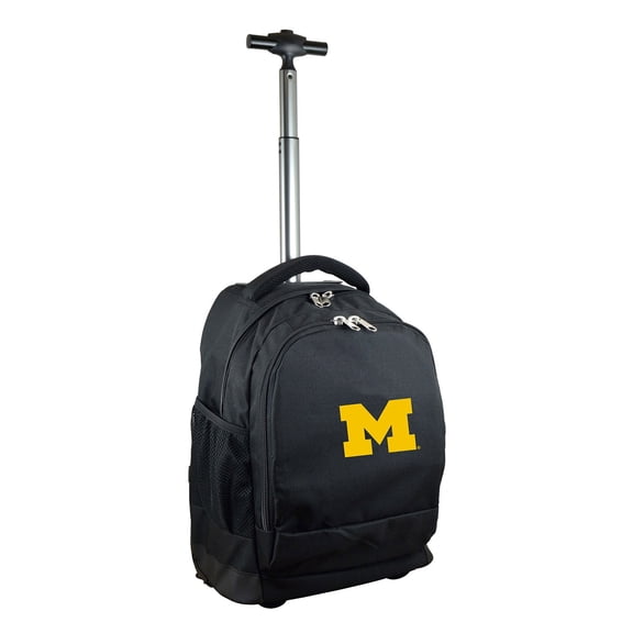 Black Michigan Wolverines 19'' Premium Wheeled Backpack