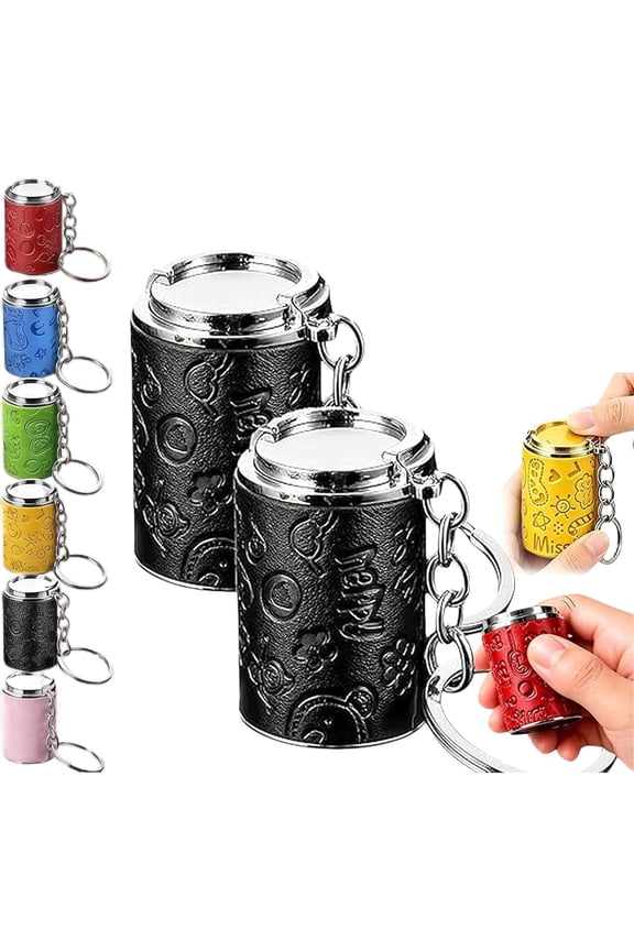 Black Mini Coin Storage Keychain, Secure Snap Closure 2-in-1 Portable Coin Holder for Purse Pocket (2 Pcs)