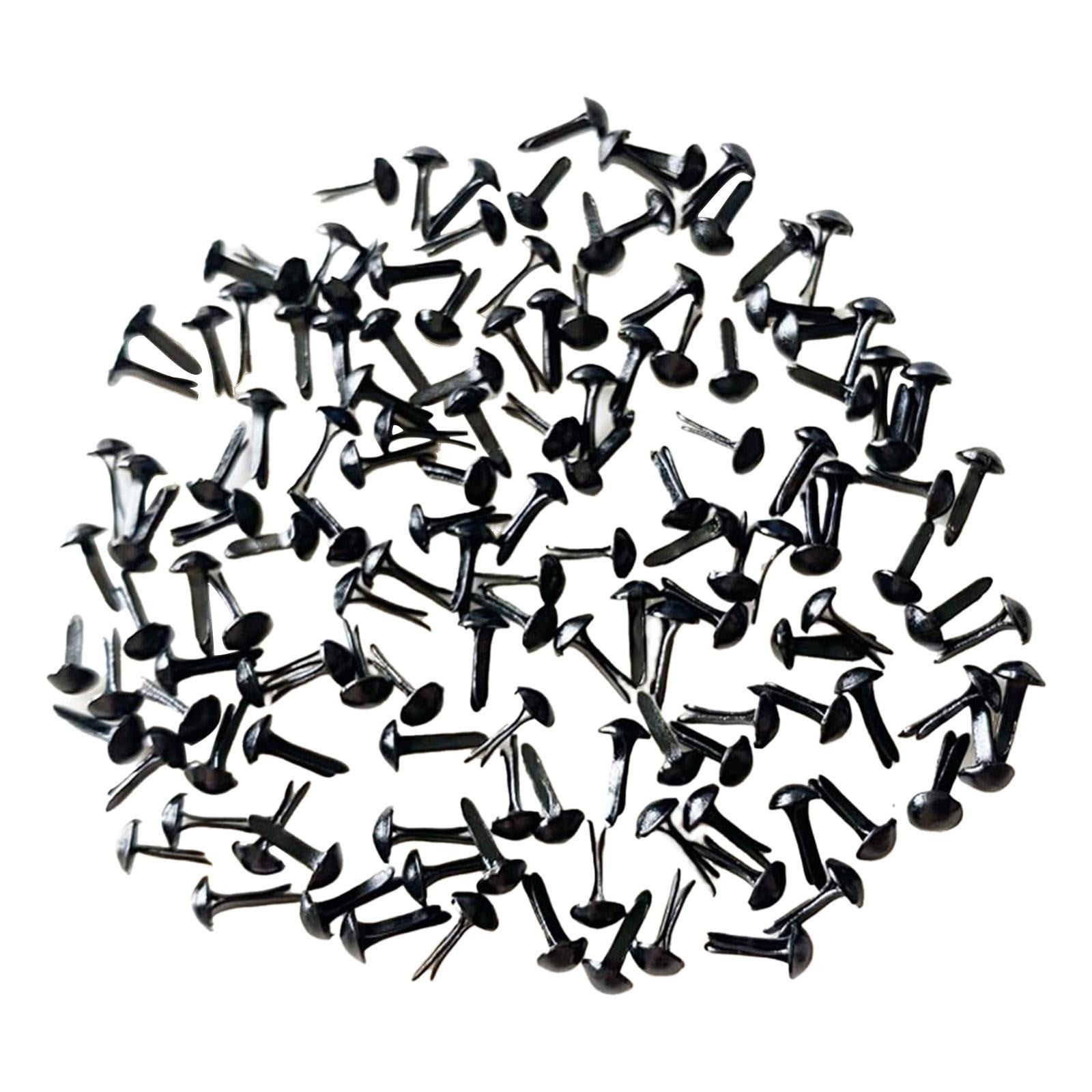 Black Mini Paper Fasteners Plated Round Clips for Scrapbooking, Crafts ...