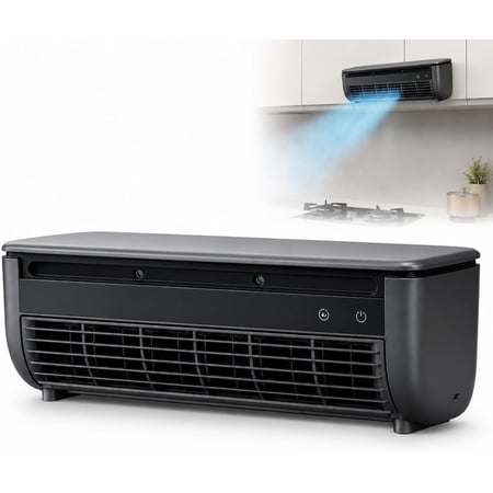 Black Mini Split Air Conditioner | Wall Mounted Ductless Portable AC Unit with Remote Control, 3 Speed Cooling Fan for Bedroom, Kitchen, Office