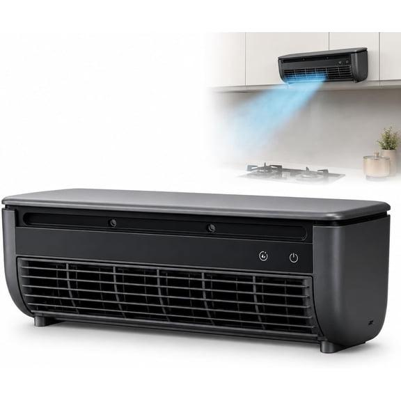 Black Mini Split Air Conditioner | Wall Mounted Ductless Portable AC Unit with Remote Control, 3 Speed Cooling Fan for Bedroom, Kitchen, Office