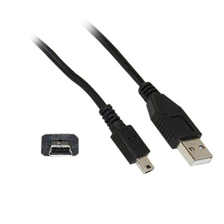 Black Mini USB 2.0 Cable & Type A Male to 5 Pin Mini-B Male - 3 ft.