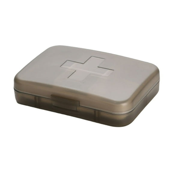 Black Mini Weekly Pill Organizer Box 6 Grids Moisture Proof Portable Travel Medicine Storage Case Removable 3.7 X 2.8 X 1.1 In