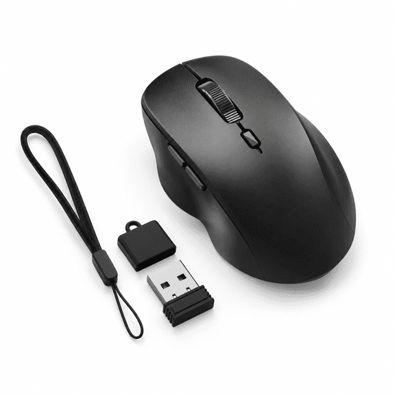 Black Mini Wireless Travel Mouse, Silent Small Portable Computer Mouse
