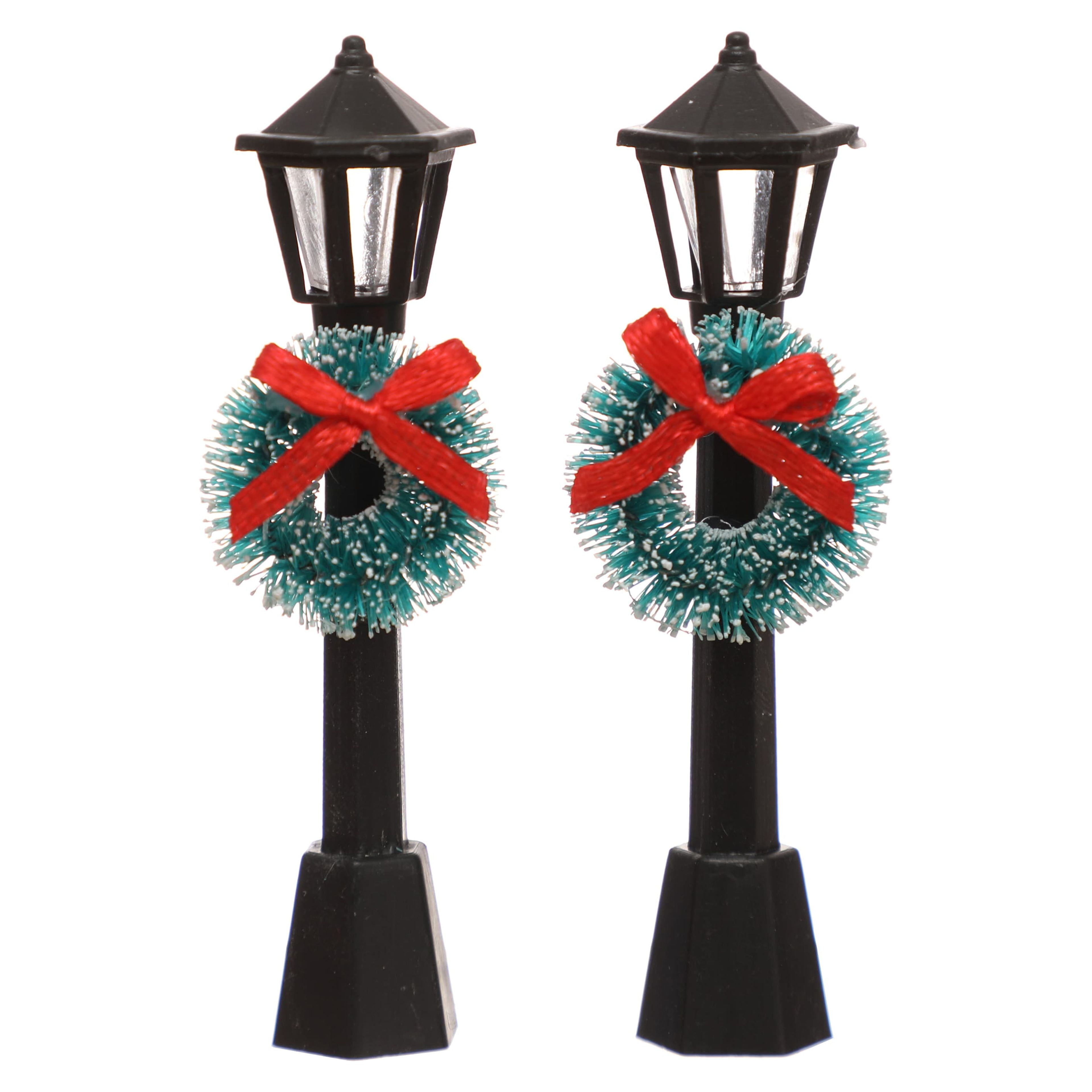Black Miniature Lamp Post Christmas Village Décor by Ashland®, 2ct