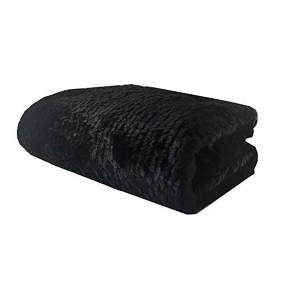 Plutus 90" x 90" Mink Faux Fur Luxury Throw in Black
