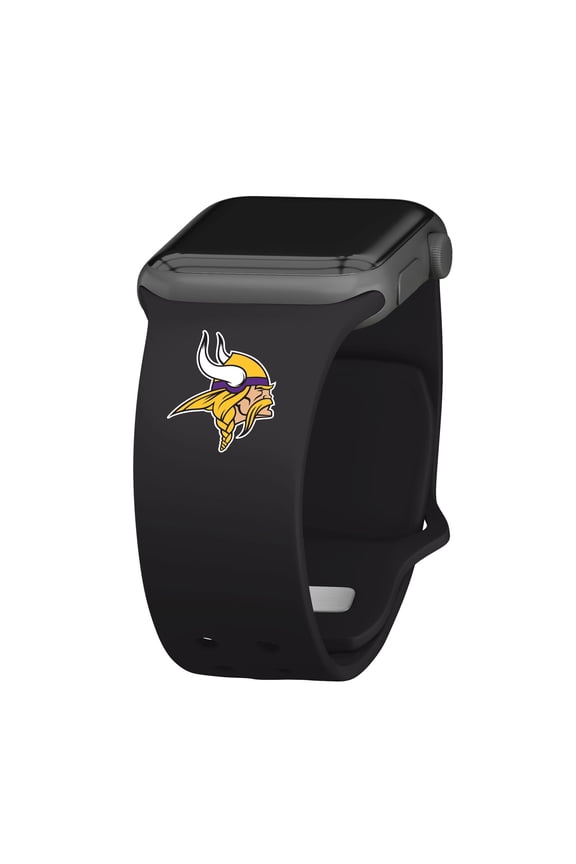 Black Minnesota Vikings Logo Silicone Apple Watch Band