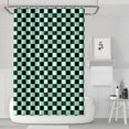 thumbnail image 1 of Black and Mint Green Checkerboard Pattern Shower Curtain 72"x72" ,Bathroom Decorative Shower Curtains Set with 12 Hooks,Modern Waterproof Washable Shower Curtain, 1 of 6