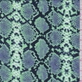 thumbnail image 1 of Black/Mint Snakeskin Print Crepe de Chine, Fabric By the Yard, 1 of 1