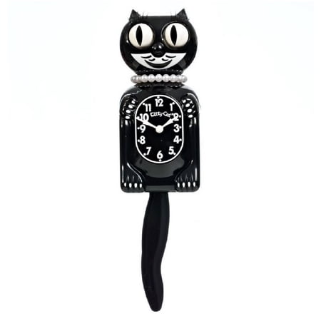 Black Miss Kitty Cat Clock (3/4 Size) 12.75" Smaller Version Kit Cat Klock Made in USA