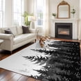 thumbnail image 1 of Black Mist Forest Area Rug 5x8 FT, Non Slip Bedroom Throw Carpet, Retro Country Watercolor Tree Scenery Washable Soft Floor Carpet Non-Shedding Rug for Living Room Nursery Dorm Office, 1 of 9