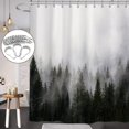 thumbnail image 1 of Black Misty Forest Heavyweight Shower Curtain Set,Nature Mountain Shower Curtain with Hooks,Fantasy Fog Magic Tree Shower Curtain for Bathroom,Waterproof Polyester Fabric-72 Wx72 L, 1 of 4