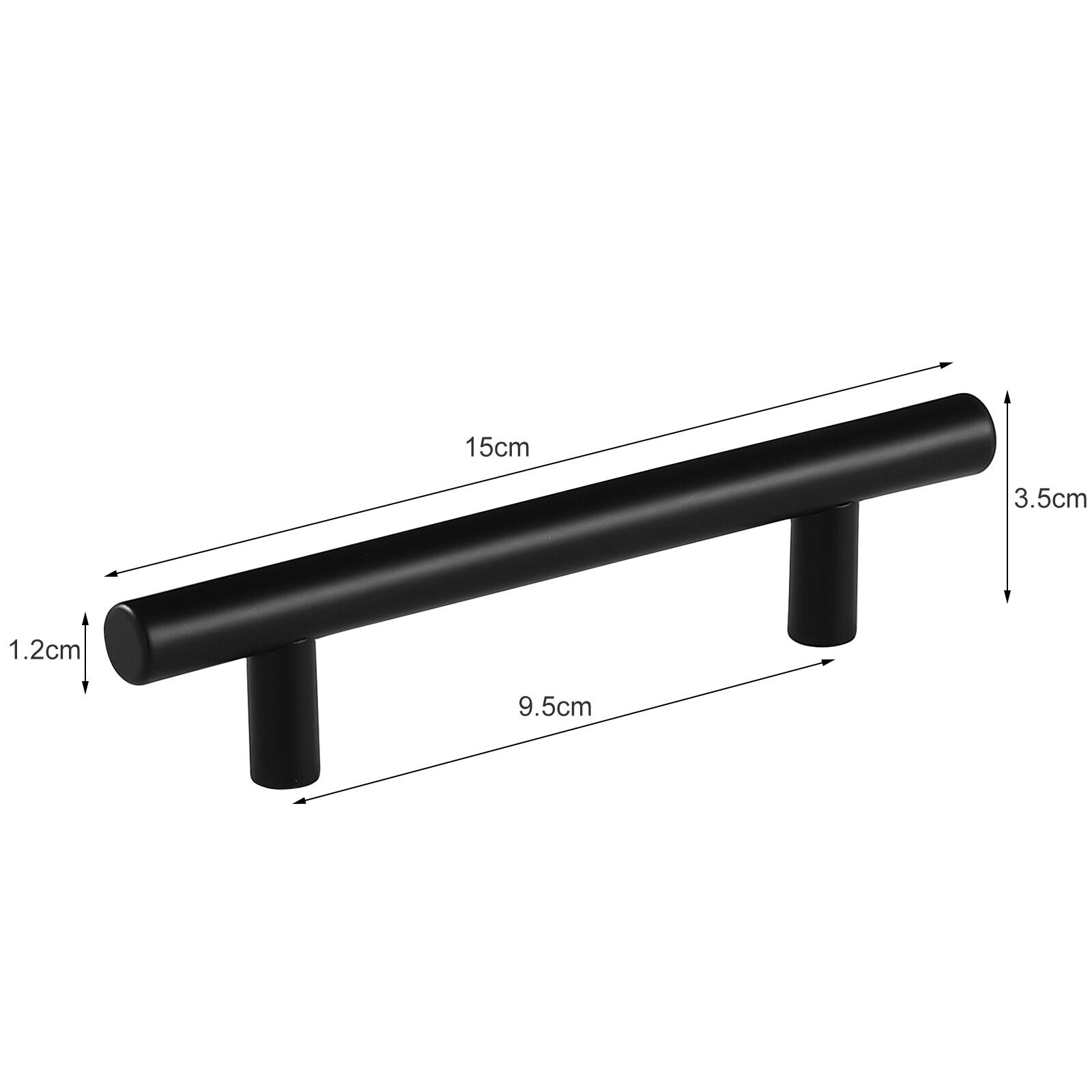 Black Modern Handles T Bar Pulls Kitchen Drawer Hardware