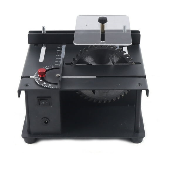 Black Modern Table Saw,Cold-rolled Steel,200W Pure Copper Motor,7-Speed.Cuts, drills,grinds.0 - 90 angle cut,33mm max depth.US plug,1.2m cord.Ideal for workshops & DIY